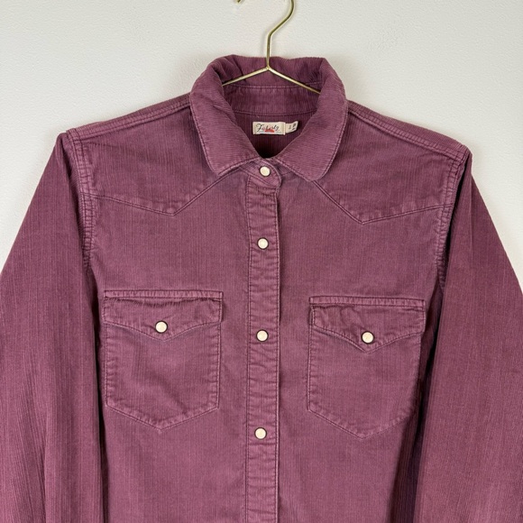 Faherty Stretch‎ Cord Western Shirt Catawaba Grape Purple Corduroy Size Small - Picture 6 of 16